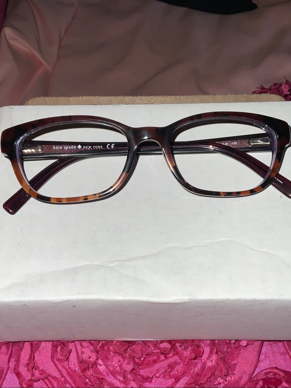 kate spade Tortoise Shell Rectangular Reading Frames - Brown ( FRAMES ONLY)